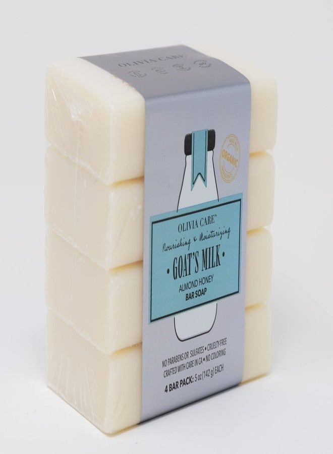 Olivia Care Goat's Milk Organic Bar Soap 4 Pack of 5 oz Bars Made in the USA (Almond Honey) - Image 2